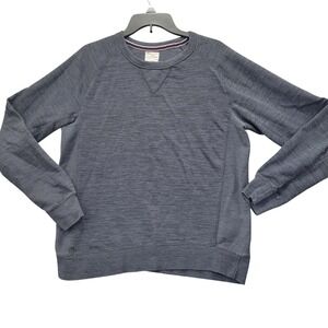 Champion Mens Dark Gray Heathered Raglan Crewneck‎ Sweatshirt Size Large FLAW